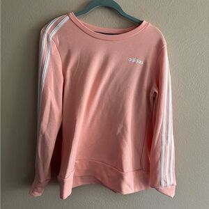 Adidas solid Pink active wear pullover sweatshirt with side stripes - size small
